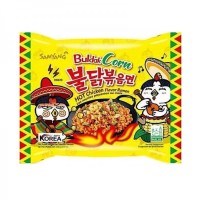 Лапша б/п рамен со вкусом острой курицы и кукурузы Бульдак (Buldak Samyang), 130г Самянг, Корея