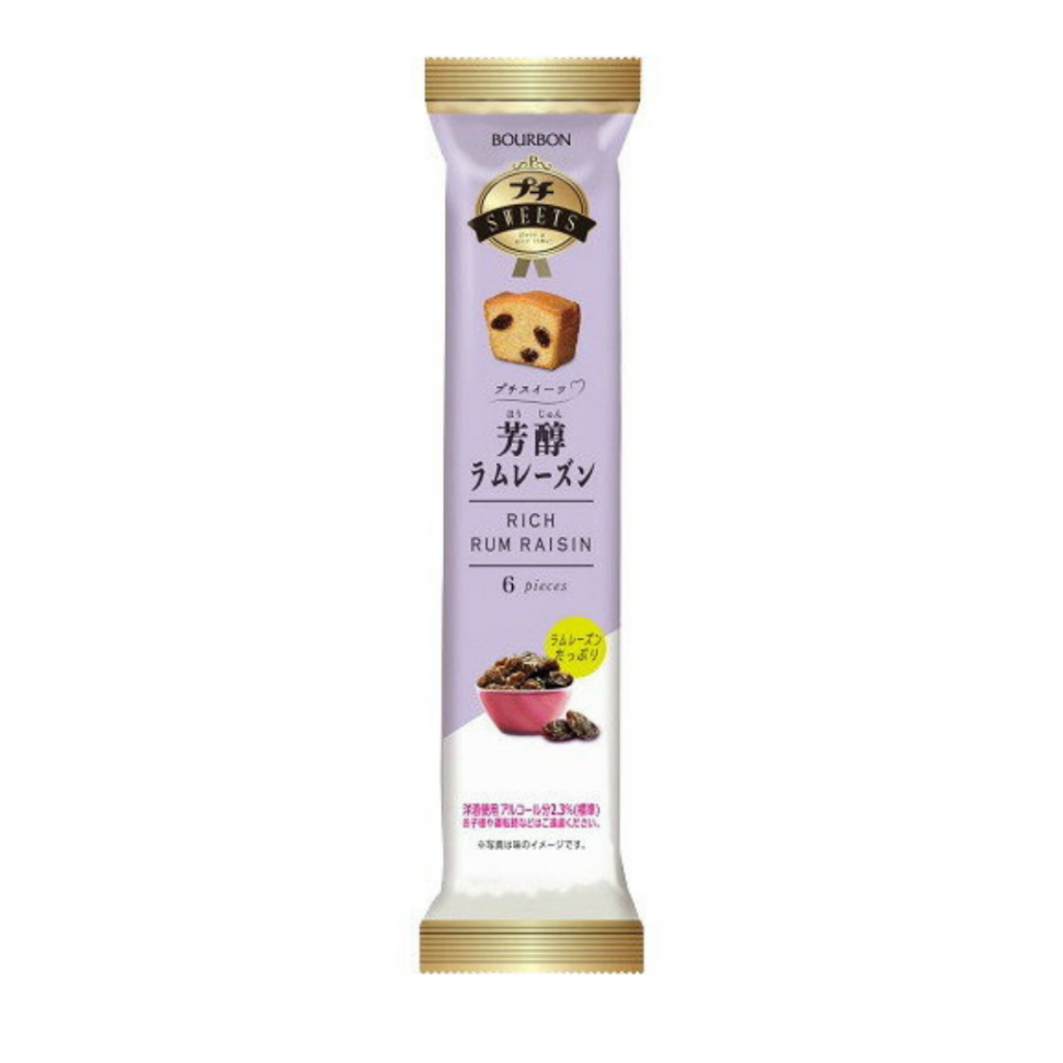 Японский бисквит "кастелла" с ромовой пропиткой и изюмом Bourbon (Бурбон), 45г Япония