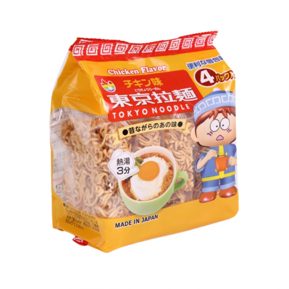 Лапша б/п Tokyo Noodle с курицей и соевым соусом по-токийски, Япония 120г 4 порции