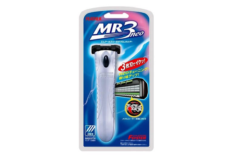 Мужской бритвенный станок с тройным лезвием с хромированной ручкой, Япония