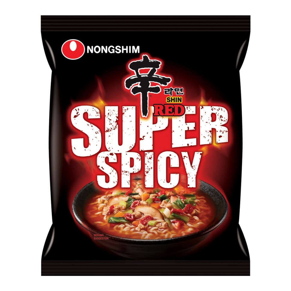 Лапша быстрого приготовления Нонгшим Шин Рамён Рэд Спайси/Shin Ramyun RED Spicy Nongshim, 120г Корея