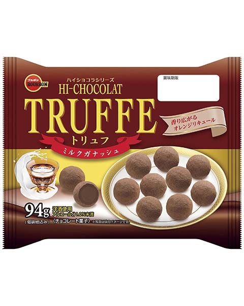 Шоколадные трюфели Бурбон с молочным ганашем и ароматным апельсиновым ликером Hi-Chocolat Truffe Bourbon, 94 г, Япония