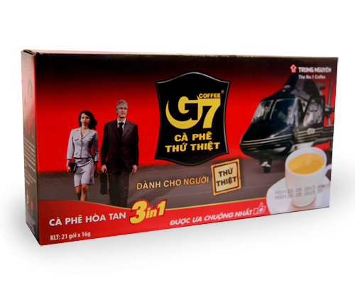 Растворимый вьетнамский натуральный черный кофе Trung Nuyen G7, 3в1, 20х16г