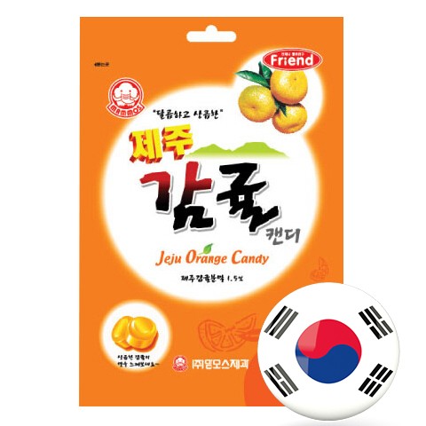 Корейские конфеты карамельные со вкусом мандарина, 100г