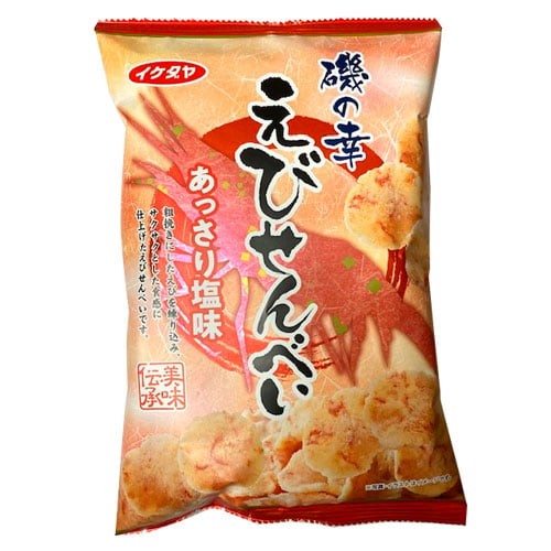 Чипсы Сэмбэй с креветкой рисовые с соевым соусом и кунжутным маслом Икедая Ikedaya, 75 г, Япония