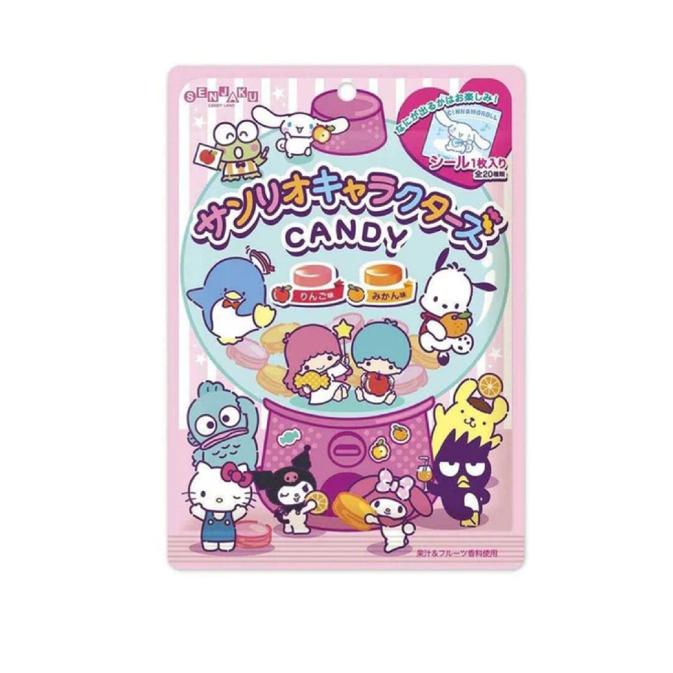 Леденцы Senjaku Sanrio Characters Candy ассорти яблоко-мандарин 50г с наклейками