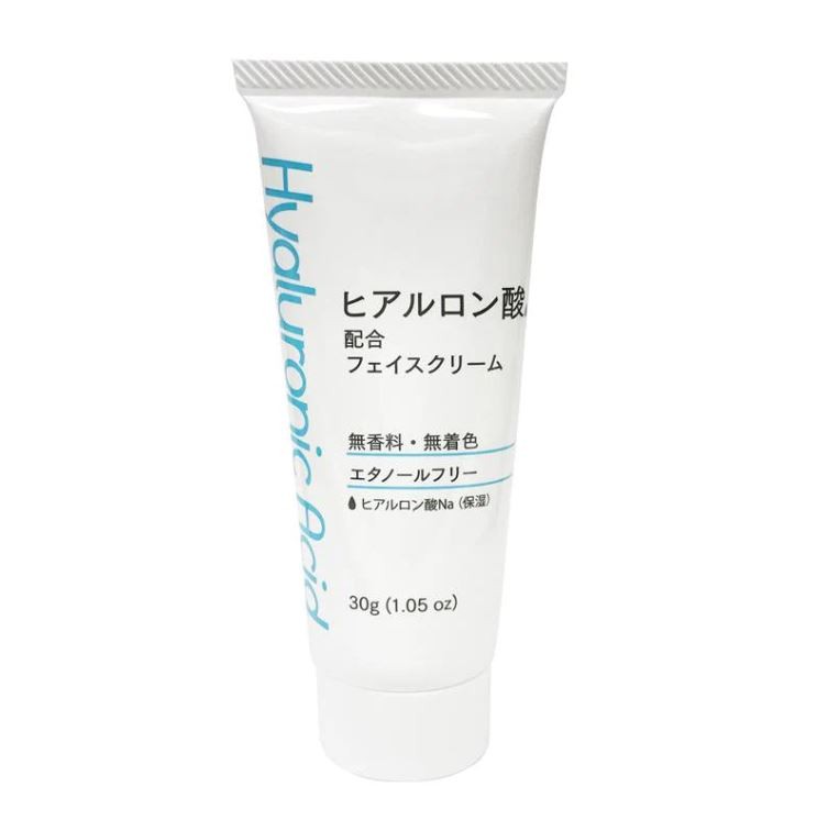 Японский глубокоувлажняющий крем для лица с гиалуроновой кислотой восстанавливающий и способствующий регенерации кожи (для всех типов кожи) Daiso Japan (без запаха, без красителей), 30 г