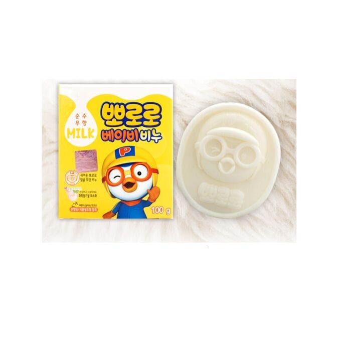 Детское мыло в форме утенка Пороро с козьим молоком и натуральными маслами KM Pharmaceutical, 100 г, Корея