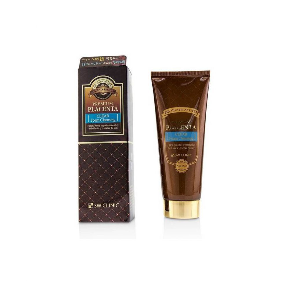 Очищающая пенка для лица 3W Clinic Premium Placenta Clear Foam Cleansing, 180 мл, Корея