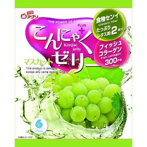 Желе конняку Yukiguni с белым виноградом и мускатным орехом, 18г х 6шт Япония