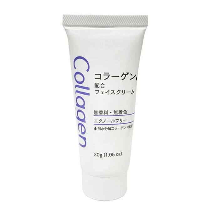 Японский крем для лица с морским коллагеном антивозрастной с лифтинг-эффектом (для всех типов кожи) Daiso Japan (без запаха, без красителей), 30 г