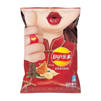 Чипсы Lays со вкусом соленого яйца и мясных пельменей, 65г, Китай