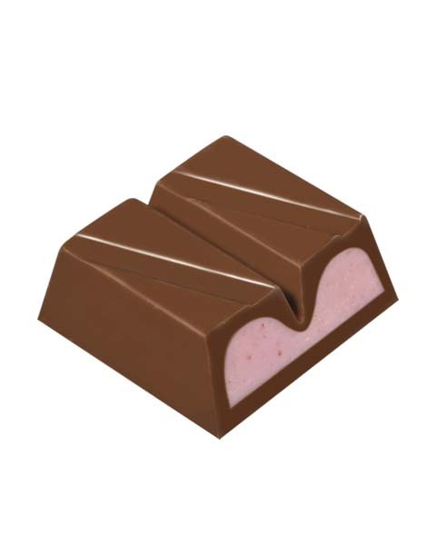 Молочный мини-шоколад Бурбон БИТ со сгущенным молоком и клубничным кремом внутри "Кусочек" Bourbon Bit, 15 г, Япония