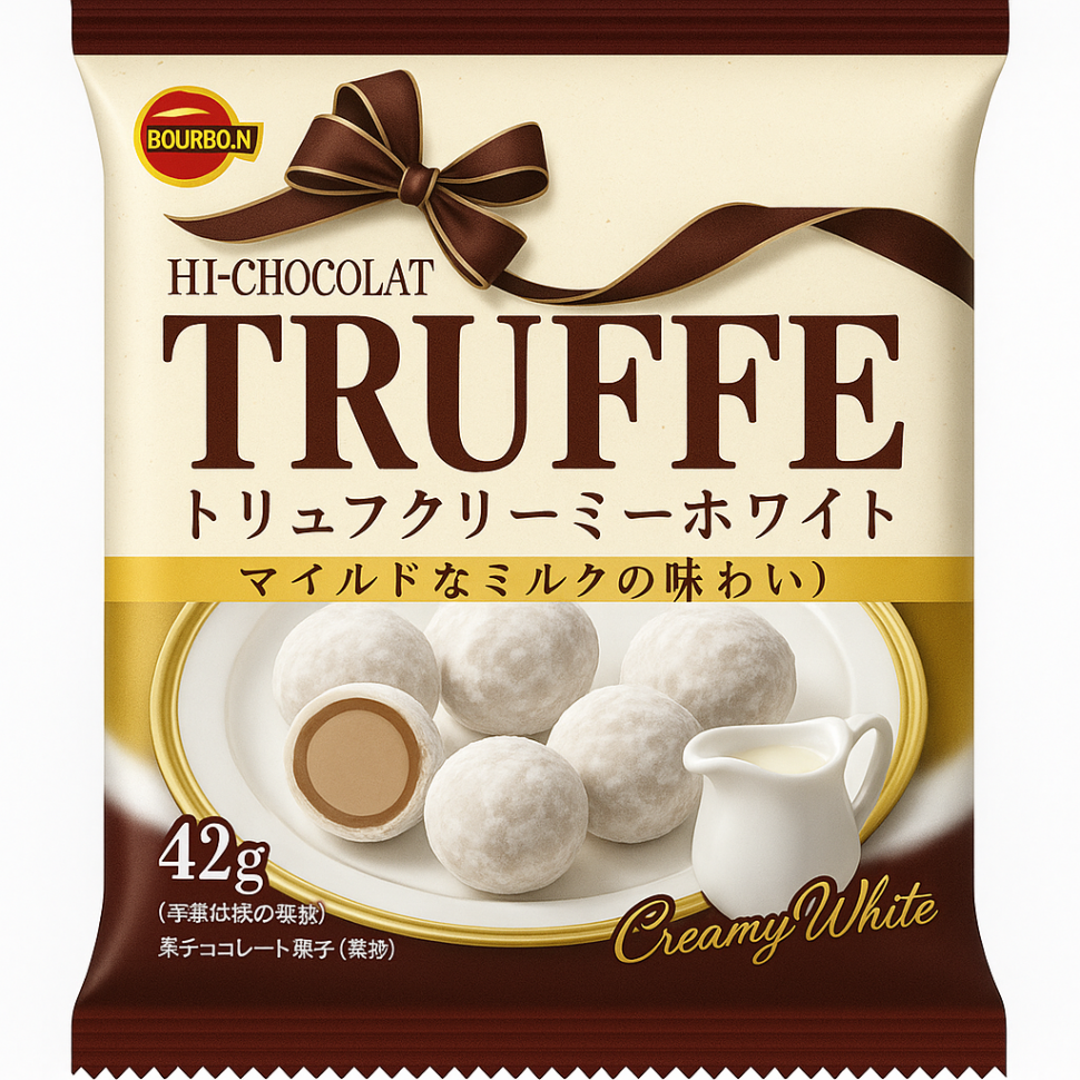 Трюфель Бурбон с кремовым ганашем и снежной пудрой Bourbon, 42 г, Япония