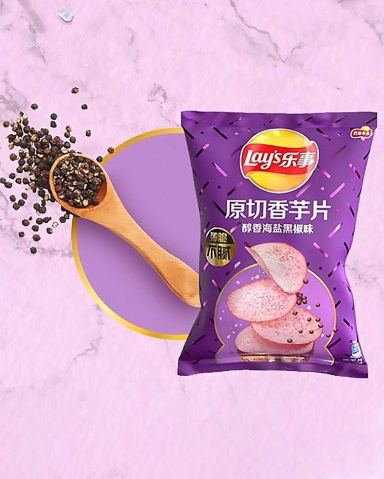 Купить Чипсы Lay's из таро с морской солью и черным перцем, 65г, Китай ...