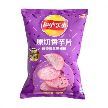 Чипсы Lay's из таро с морской солью и черным перцем, 65г, Китай 