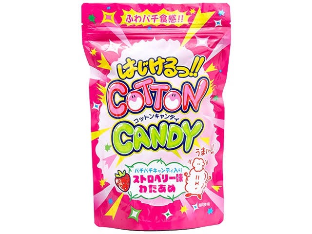 Леденцы из взрывной сахарной ваты Yaokin Hajikeru Cotton Candy со вкусом клубники