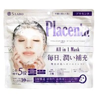 Маска для лица с экстрактом плаценты 5в1 S-Labo, 30 шт Япония