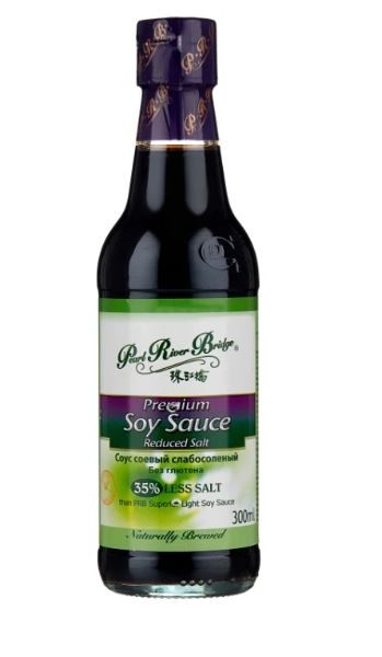 Соевый соус Premium Pearl River Bridge с пониженным содержанием соли (без глютена), 300мл