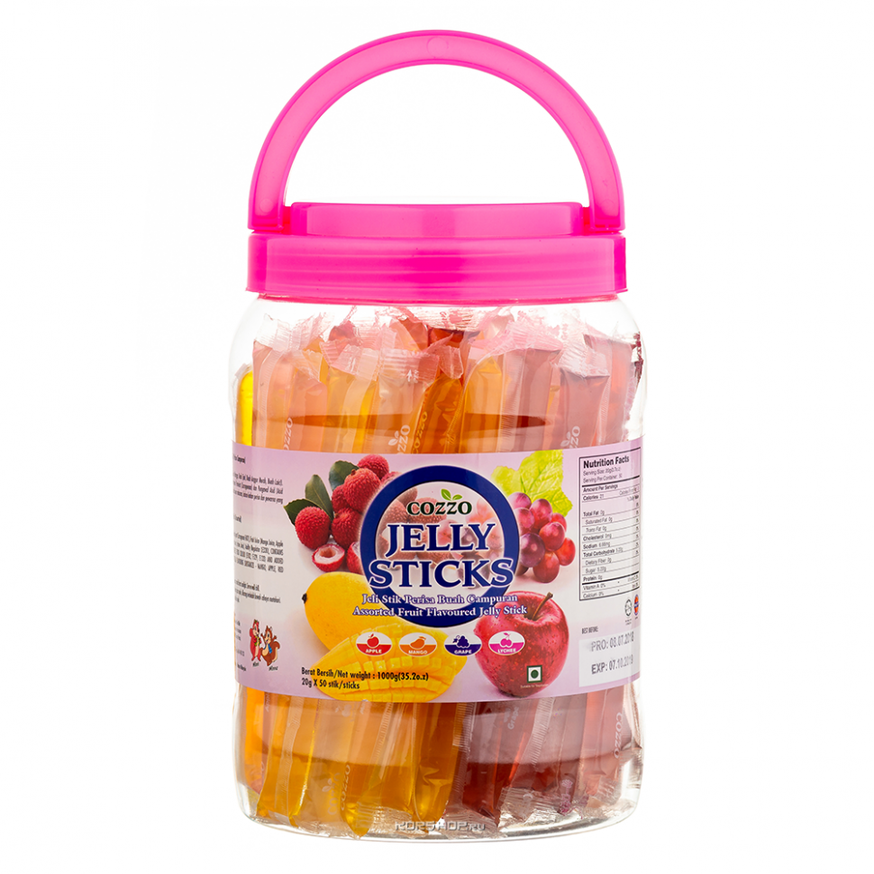 Желейные фруктовые палочки Jelly Sticks ассорти, 1000г