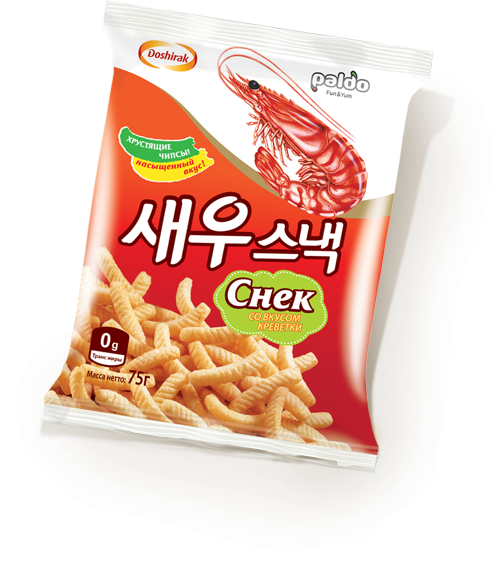 Снеки со вкусом креветок, 75г
