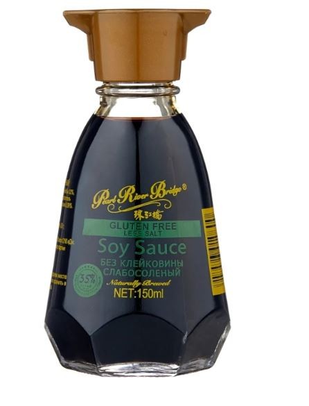 Соевый соус Pearl River Bridge, (без глютена) с пониженным содержанием соли, 150мл