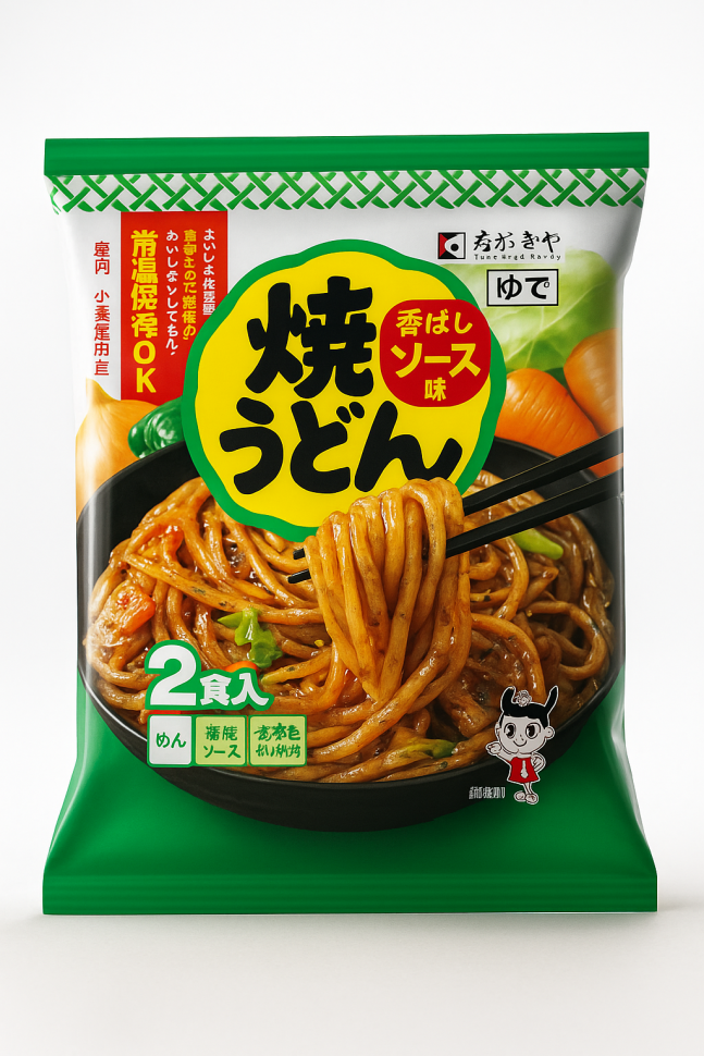 Лапша Сугакия "Якиудон" с овощным соусом "Окономи", 450 г, Sugakiya, Япония