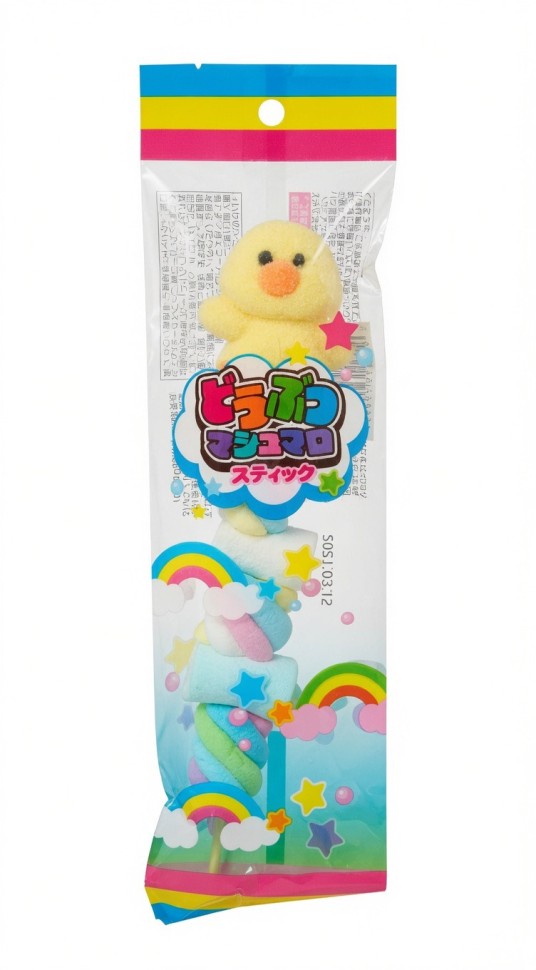 Маршмеллоу Yaokin Animal Marshmallow Stick 35г — японский зефир на палочке: цыплёнок и овечка