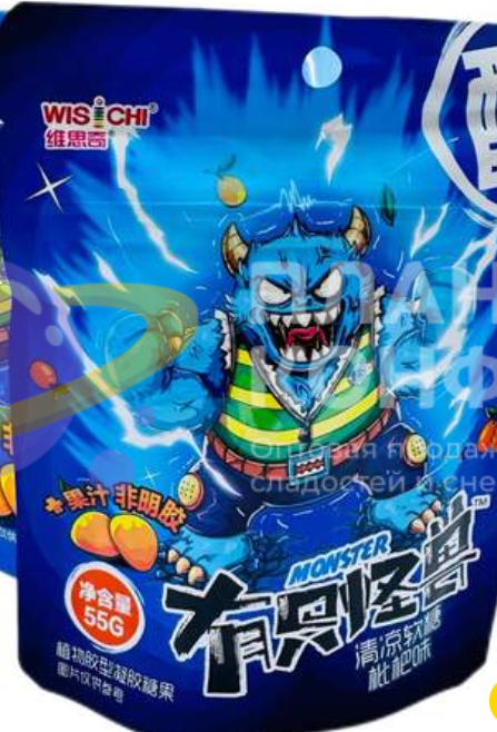 Мармелад WISICHI монстры с освежающим вкусом мушмулы, 55г