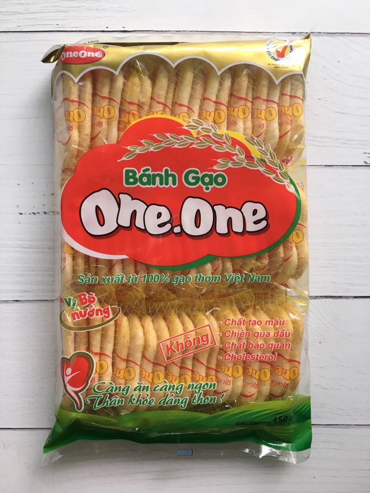 Рисовое печенье соленое с соевым соусом One-One, 150г, Вьетнам
