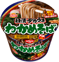 Гречневая суп-лапша Соба с вакаме Камабоко на рыбном бульоне Даси с сушеным тофу Nissin (большая чаша), 106г, Япония