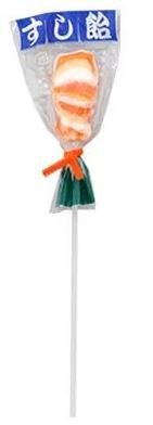 "Суши-конфеты Такара" леденцы в виде Суши и роллов сладкие на палочке Takara Seika, 1 штука в ассортименте, Япония