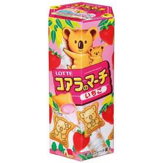 Печенье Коала Lotte, с клубничной начинкой, 48гр