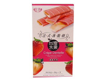 Печенье Криспи Крепы со вкусом клубники, Тайвань, 78г