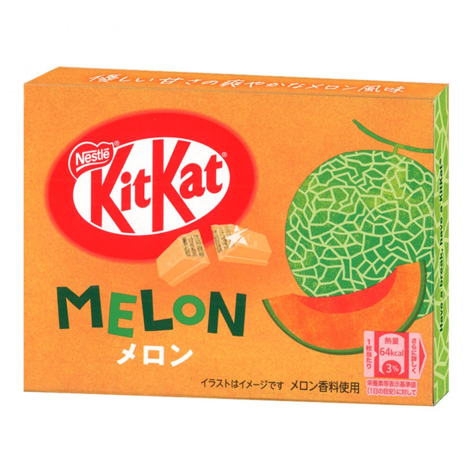 Японский кит-кат со вкусом тайваньской дыни Nestle Kitkat Melon Japan, 11 г х 3 шт