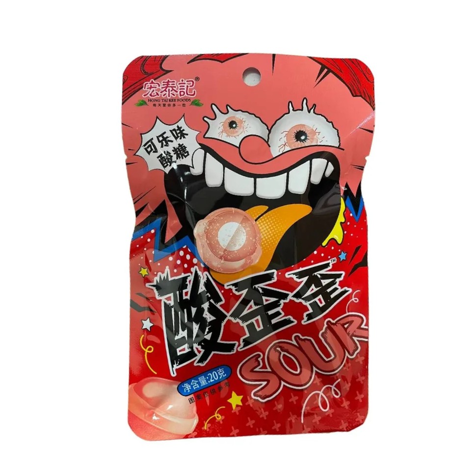 Кислые конфеты HongTaiKeeFoods с шипучкой, 20г