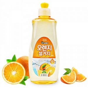 Жидкое средство для мытья посуды SANDOKKAEBI с апельсином, подходит для овощей и фруктов, 500мл Корея