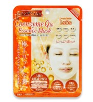 Японская маска для лица с коэнзимом Q10 и экстрактами целебных растений Coenzyme Q10 Essence Mask Shin-Factory (тканевые), 1 шт/5 шт