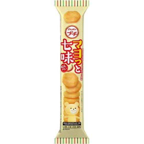 Воздушные рисовые крекеры Бурбон с майонезом, острой приправой Ситими и курицей Bourbon, 23 г, Япония