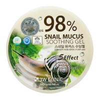 Универсальный гель 3W Clinic с муцином улитки  Snail Mucus Soothing Gel 98%, 300г, Корея