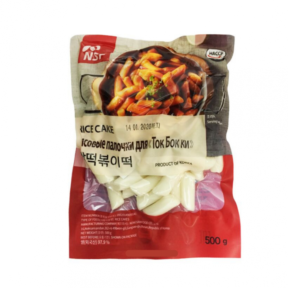 Рисовые палочки для Токпокки "Ток Бок ки" NONGSANFOOD, 500г Корея