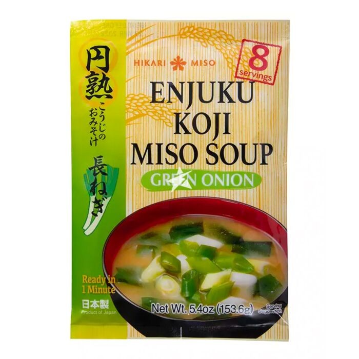 МИСО-СУП ХИКАРИ-МИСО С ЗЕЛЕНЫМ ЛУКОМ ПОРЕЙ HIKARI MISO ENJUKU KOJI MISO SOUP, 8 ПОРЦИЙ, 154 Г, ЯПОНИЯ