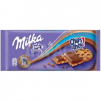 Шоколад молочный Milka Chips Ahoy с крошкой из овсяного печенья, 100г