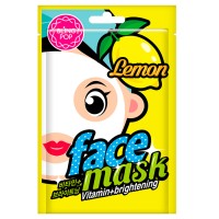 Тканевая маска для лица с экстрактом лимона и цветов с витамином С выравнивающая тон BLINGPOP, Корея