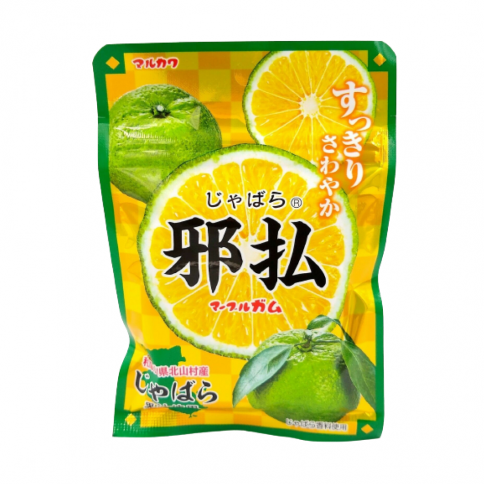 Жевательная резинка с цитрусом Иншиу (зеленый мандарин) из префектуры Вакаяма Marukawa, 37г Япония