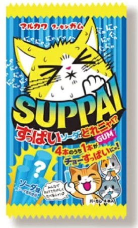 Жевательная резинка Marukawa Suppai Sour Soda кислая содовая,15.8г, Япония