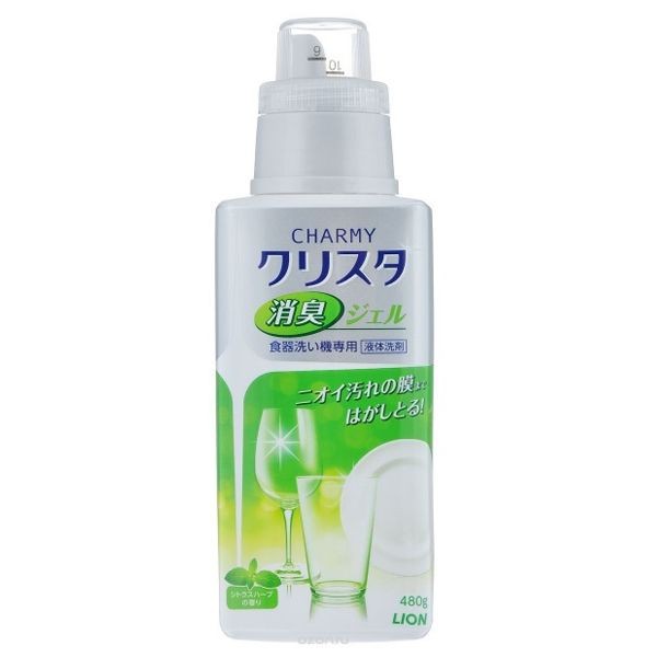 Гель для посудомоечной машины "Cristal" LION с мятно-цитрусовым ароматом 480г Япония