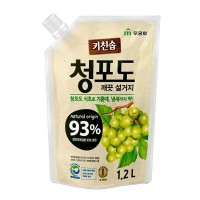 Средство для мытья посуды, овощей и фруктов в холодной воде Mukunghwa Rich Bubble Green Grape, 1,2л, Корея