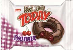 Пончик в шоколадной глазури с вишней Today Donut, 50г Турция