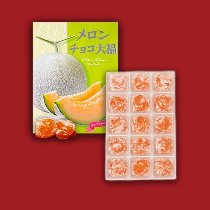 Японские моти Дайфуку с дыней Юбари и начинкой из белого шоколада Seiki  15 шт., 200г Япония